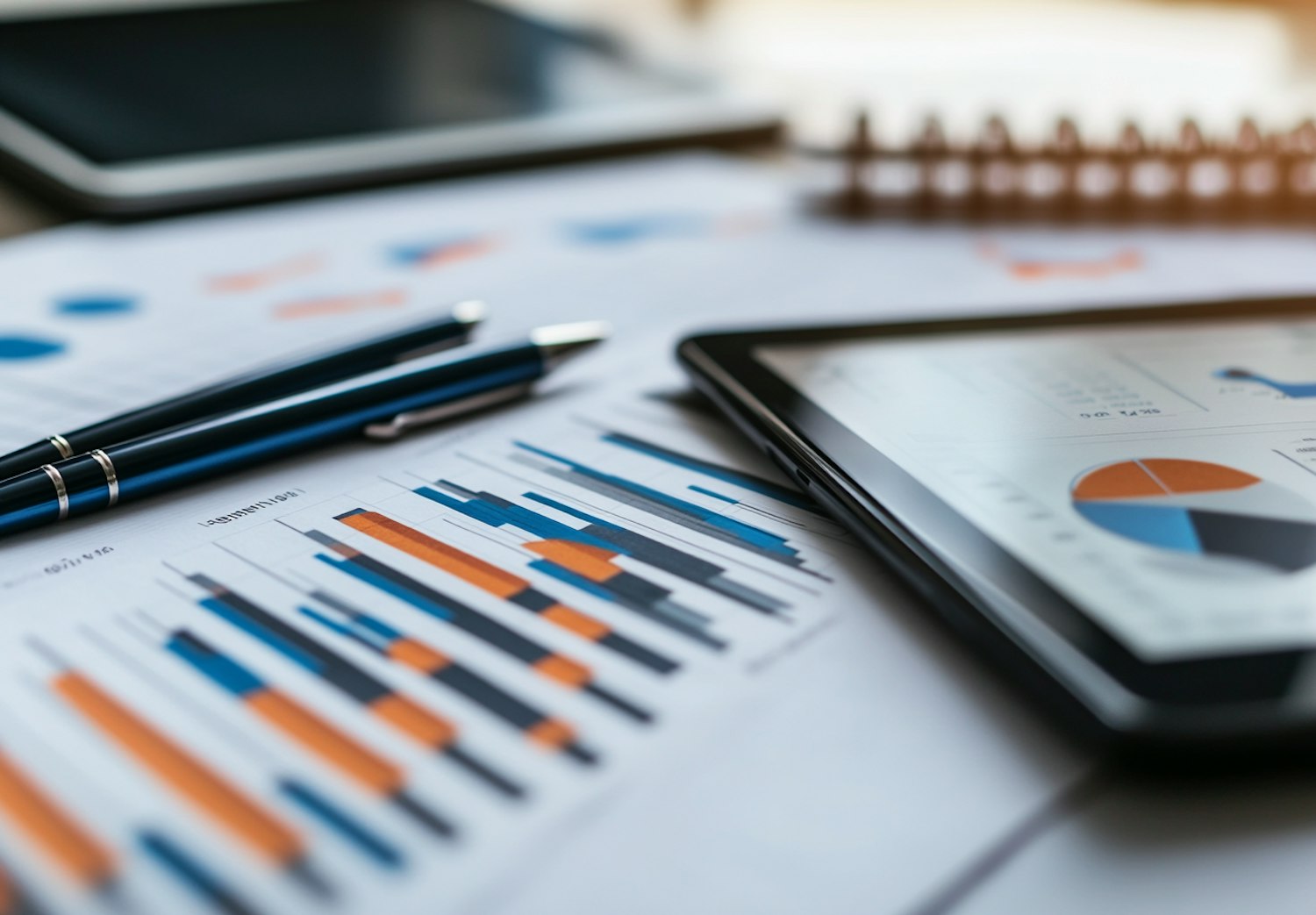 A table with reports showing learning engagement
